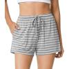 imageWiWi Bamboo Visose Pajama Shorts for Women Soft Sleep Bottoms Plus Size Lounge Boxers Pj Sleepwear Bottom S4XAgrey White Stripepink White Stripe