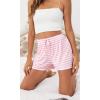imageWiWi Bamboo Visose Pajama Shorts for Women Soft Sleep Bottoms Plus Size Lounge Boxers Pj Sleepwear Bottom S4XApink White Stripe