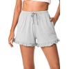 imageWiWi Bamboo Visose Pajama Shorts for Women Soft Sleep Bottoms Plus Size Lounge Boxers Pj Sleepwear Bottom S4XBash Grey