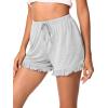 imageWiWi Bamboo Visose Pajama Shorts for Women Soft Sleep Bottoms Plus Size Lounge Boxers Pj Sleepwear Bottom S4XBash Grey