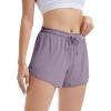 imageWiWi Bamboo Visose Pajama Shorts for Women Soft Sleep Bottoms Plus Size Lounge Boxers Pj Sleepwear Bottom S4XBblackviolet