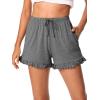 imageWiWi Bamboo Visose Pajama Shorts for Women Soft Sleep Bottoms Plus Size Lounge Boxers Pj Sleepwear Bottom S4XBdark Heather Grey