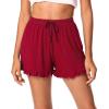 imageWiWi Bamboo Visose Pajama Shorts for Women Soft Sleep Bottoms Plus Size Lounge Boxers Pj Sleepwear Bottom S4XBwine Red