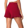 imageWiWi Bamboo Visose Pajama Shorts for Women Soft Sleep Bottoms Plus Size Lounge Boxers Pj Sleepwear Bottom S4XBwine Red