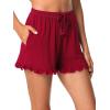 imageWiWi Bamboo Visose Pajama Shorts for Women Soft Sleep Bottoms Plus Size Lounge Boxers Pj Sleepwear Bottom S4XBwine Red