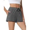 imageWiWi Bamboo Visose Pajama Shorts for Women Soft Sleep Bottoms Plus Size Lounge Boxers Pj Sleepwear Bottom S4XCblack White Stripe