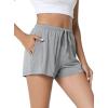 imageWiWi Bamboo Visose Pajama Shorts for Women Soft Sleep Bottoms Plus Size Lounge Boxers Pj Sleepwear Bottom S4XCheather Grey