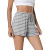 imageWiWi Bamboo Visose Pajama Shorts for Women Soft Sleep Bottoms Plus Size Lounge Boxers Pj Sleepwear Bottom S4XClight Heather GreyWhite Stripe