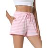 imageWiWi Bamboo Visose Pajama Shorts for Women Soft Sleep Bottoms Plus Size Lounge Boxers Pj Sleepwear Bottom S4XCpink White Stripe