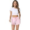 imageWiWi Bamboo Visose Pajama Shorts for Women Soft Sleep Bottoms Plus Size Lounge Boxers Pj Sleepwear Bottom S4XCpink White Stripe