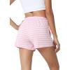 imageWiWi Bamboo Visose Pajama Shorts for Women Soft Sleep Bottoms Plus Size Lounge Boxers Pj Sleepwear Bottom S4XCpink White Stripe