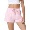 imageWiWi Bamboo Visose Pajama Shorts for Women Soft Sleep Bottoms Plus Size Lounge Boxers Pj Sleepwear Bottom S4XCpink White Stripe
