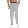 imageWiWi Mens Athletic Joggers Casual Gym Sweatpants Drawstring French Terry Workout Lounge Pants with Pockets SXXLLight Heather GreyCharcoal Heather