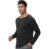imageWiWi Mens Long Sleeve Tees Moisture Wicking Athletic Shirts Viscose from Bamboo Lightweight Fishing Crew Neck TShirt SXXLBlack