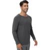 imageWiWi Mens Long Sleeve Tees Moisture Wicking Athletic Shirts Viscose from Bamboo Lightweight Fishing Crew Neck TShirt SXXLCharcoal Grey