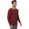 imageWiWi Mens Long Sleeve Tees Moisture Wicking Athletic Shirts Viscose from Bamboo Lightweight Fishing Crew Neck TShirt SXXLDark Red