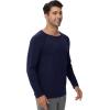 imageWiWi Mens Long Sleeve Tees Moisture Wicking Athletic Shirts Viscose from Bamboo Lightweight Fishing Crew Neck TShirt SXXLNavy