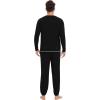 imageWiWi Mens Pajama Set Drawstring Jogger with Pocket Long Sleeve Sleepwear Loungewear Viscose from Bamboo SXXLBlack
