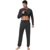 imageWiWi Mens Pajama Set Drawstring Jogger with Pocket Long Sleeve Sleepwear Loungewear Viscose from Bamboo SXXLCharcoal Heather