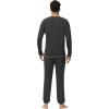 imageWiWi Mens Pajama Set Drawstring Jogger with Pocket Long Sleeve Sleepwear Loungewear Viscose from Bamboo SXXLCharcoal Heather
