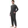 imageWiWi Mens Pajama Set Drawstring Jogger with Pocket Long Sleeve Sleepwear Loungewear Viscose from Bamboo SXXLCharcoal Heather
