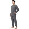 imageWiWi Mens Pajama Set Drawstring Jogger with Pocket Long Sleeve Sleepwear Loungewear Viscose from Bamboo SXXLDark Heather Grey