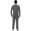 imageWiWi Mens Pajama Set Drawstring Jogger with Pocket Long Sleeve Sleepwear Loungewear Viscose from Bamboo SXXLDark Heather Grey