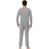 imageWiWi Mens Pajama Set Drawstring Jogger with Pocket Long Sleeve Sleepwear Loungewear Viscose from Bamboo SXXLLight Heather Grey