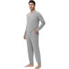 imageWiWi Mens Pajama Set Drawstring Jogger with Pocket Long Sleeve Sleepwear Loungewear Viscose from Bamboo SXXLLight Heather Grey
