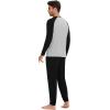 imageWiWi Mens Pajama Set Drawstring Jogger with Pocket Long Sleeve Sleepwear Loungewear Viscose from Bamboo SXXLLight Heather GreyBlack
