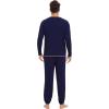 imageWiWi Mens Pajama Set Drawstring Jogger with Pocket Long Sleeve Sleepwear Loungewear Viscose from Bamboo SXXLNavy