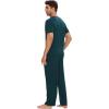 imageWiWi Mens Pajamas Set Viscose from Bamboo Sleepwear Casual Soft Sleep Sets with Pockets Short Sleeve Loungewear SXXLDeep Teal