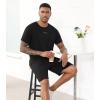 imageWiWi Mens Summer Track Suits 2 Piece Short Sleeve Top Shorts Sweatsuit Outfits with Pockets Soft Casual Loungewear SXXLBlack