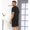 imageWiWi Mens Summer Track Suits 2 Piece Short Sleeve Top Shorts Sweatsuit Outfits with Pockets Soft Casual Loungewear SXXLBlack