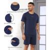 imageWiWi Mens Summer Track Suits 2 Piece Short Sleeve Top Shorts Sweatsuit Outfits with Pockets Soft Casual Loungewear SXXLDark Navy