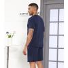 imageWiWi Mens Summer Track Suits 2 Piece Short Sleeve Top Shorts Sweatsuit Outfits with Pockets Soft Casual Loungewear SXXLDark Navy