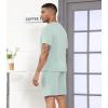 imageWiWi Mens Summer Track Suits 2 Piece Short Sleeve Top Shorts Sweatsuit Outfits with Pockets Soft Casual Loungewear SXXLDusty Aqua