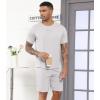 imageWiWi Mens Summer Track Suits 2 Piece Short Sleeve Top Shorts Sweatsuit Outfits with Pockets Soft Casual Loungewear SXXLGrayish White