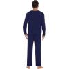 imageWiWi Mens Viscose from Bamboo Pajama Sets Long Sleeve Top and Pants Sleepwear Nightwear Pjs Loungewear Sleep Set SXXLNavy