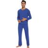imageWiWi Mens Viscose from Bamboo Pajama Sets Long Sleeve Top and Pants Sleepwear Nightwear Pjs Loungewear Sleep Set SXXLRoyal Blue