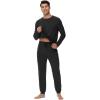 imageWiWi Mens Viscose from Bamboo Pajama Sets Long Sleeve Top and Pants Sleepwear Pjs with Pockets Drawstring SXXLBlack