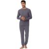 imageWiWi Mens Viscose from Bamboo Pajama Sets Long Sleeve Top and Pants Sleepwear Pjs with Pockets Drawstring SXXLDark Grey