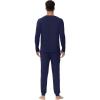 imageWiWi Mens Viscose from Bamboo Pajama Sets Long Sleeve Top and Pants Sleepwear Pjs with Pockets Drawstring SXXLNavy