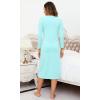 imageWiWi Nightgowns for Women Soft Viscose from Bamboo Long Sleeve Nightshirts Sleepwear Plus Size Nightshirts S3XAqua Blue