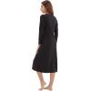imageWiWi Nightgowns for Women Soft Viscose from Bamboo Long Sleeve Nightshirts Sleepwear Plus Size Nightshirts S3XBlack