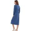 imageWiWi Nightgowns for Women Soft Viscose from Bamboo Long Sleeve Nightshirts Sleepwear Plus Size Nightshirts S3XBlue
