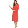 imageWiWi Nightgowns for Women Soft Viscose from Bamboo Long Sleeve Nightshirts Sleepwear Plus Size Nightshirts S3XCoral