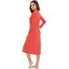 imageWiWi Nightgowns for Women Soft Viscose from Bamboo Long Sleeve Nightshirts Sleepwear Plus Size Nightshirts S3XCoral