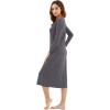 imageWiWi Nightgowns for Women Soft Viscose from Bamboo Long Sleeve Nightshirts Sleepwear Plus Size Nightshirts S3XDark Grey