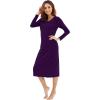 imageWiWi Nightgowns for Women Soft Viscose from Bamboo Long Sleeve Nightshirts Sleepwear Plus Size Nightshirts S3XDark Purple
